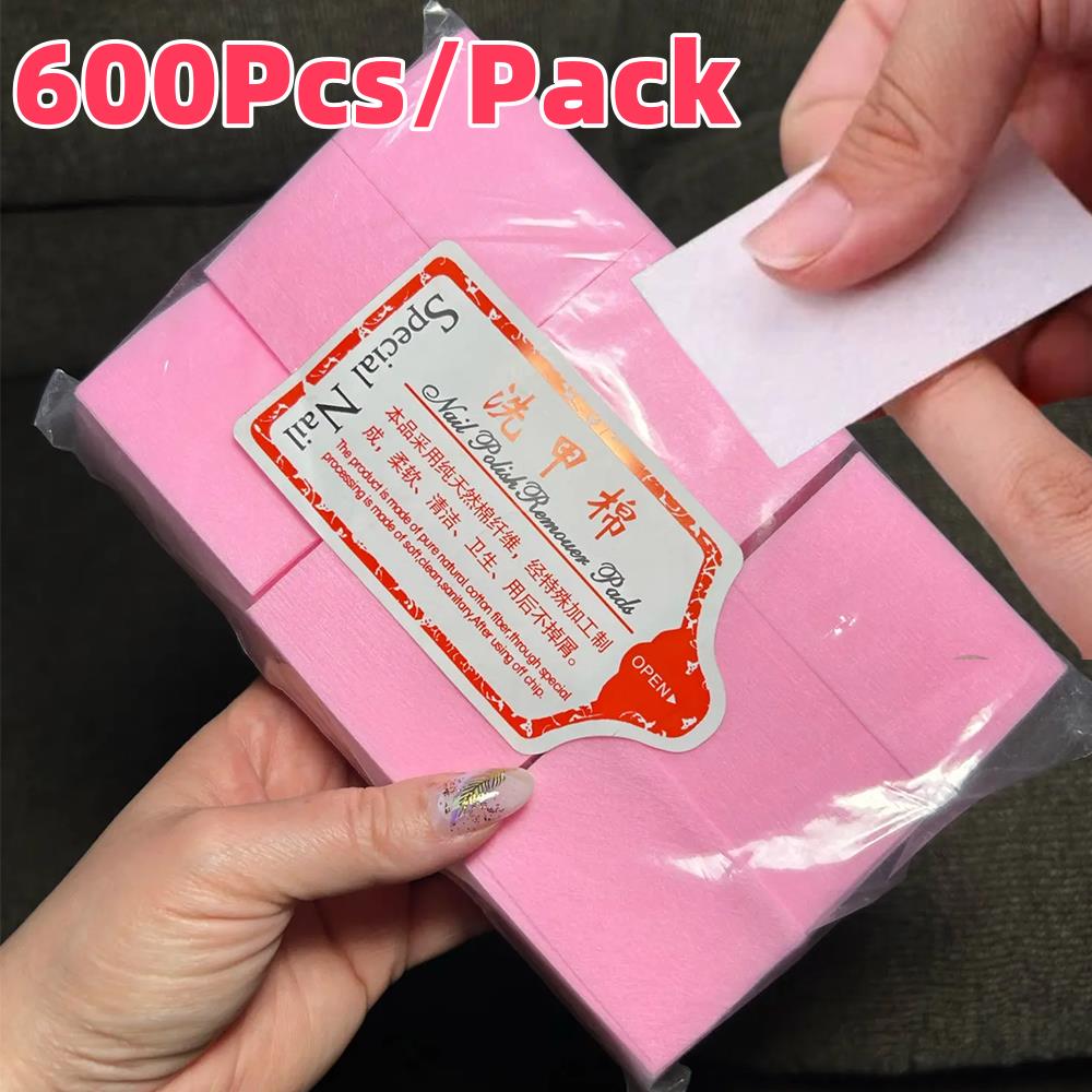 Beauty In Makeup - 600Pcs/Pack Lint-Free Cotton Pads Nail Polish