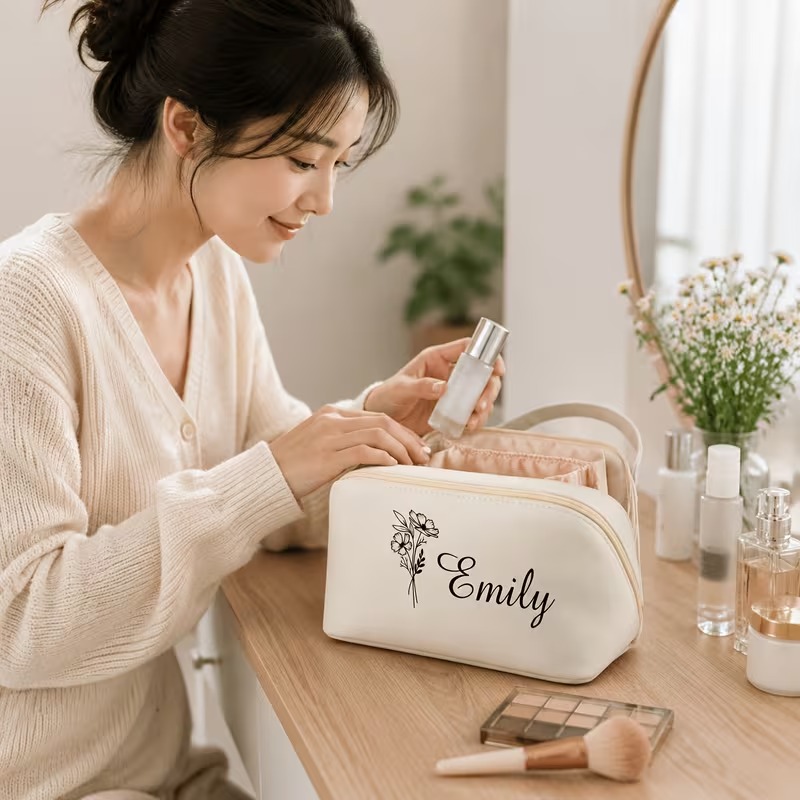 Beauty Makeup Names - Custom Name Beige Light Luxury PU