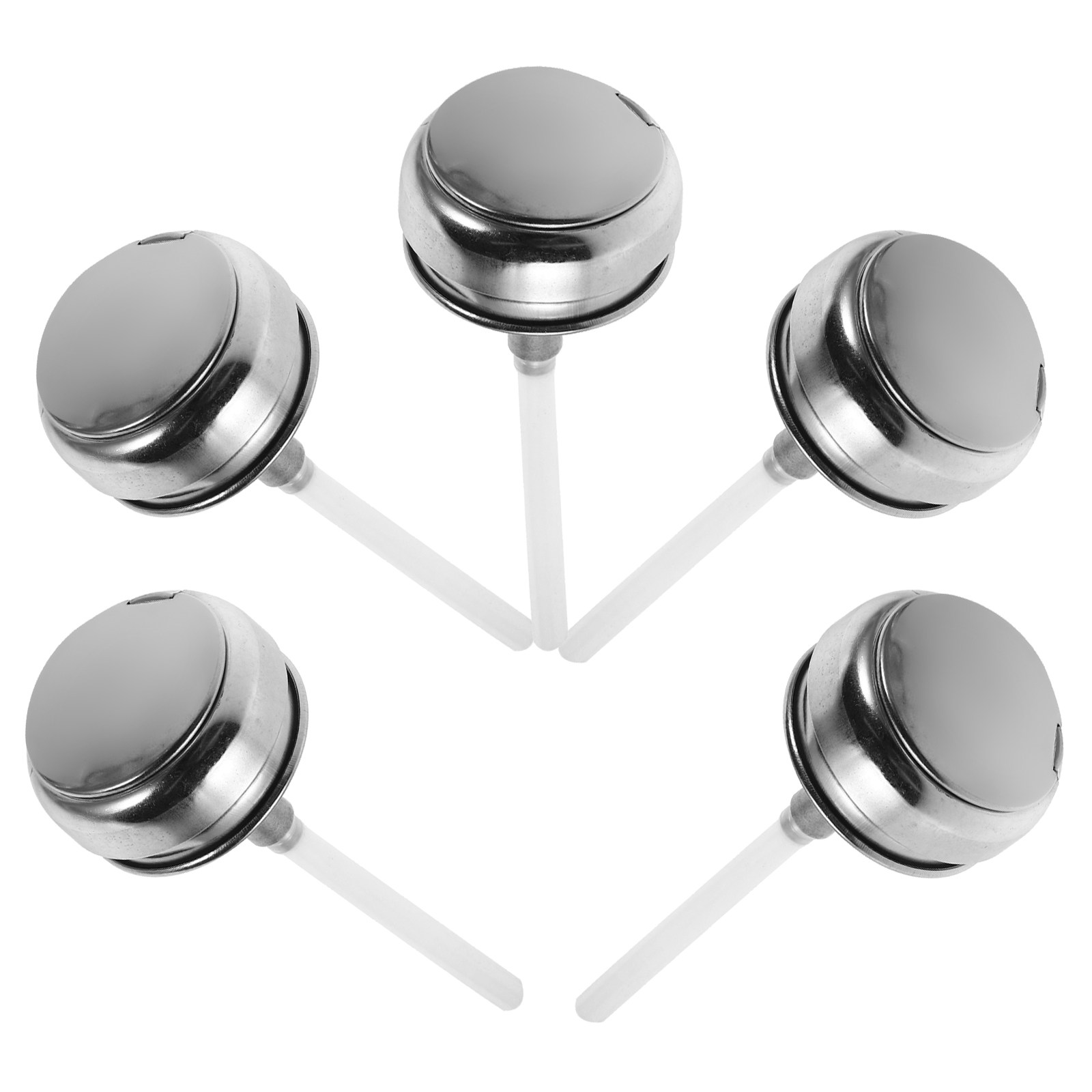 Beauty In Makeup - 5Pcs Stainless Steel Aluminum Push Down