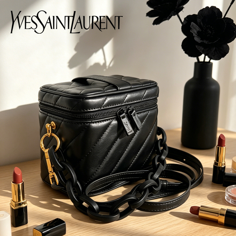 Ysl Beauty Makeup Bag - Yves Saint Laurent’s Bag Black Quilted