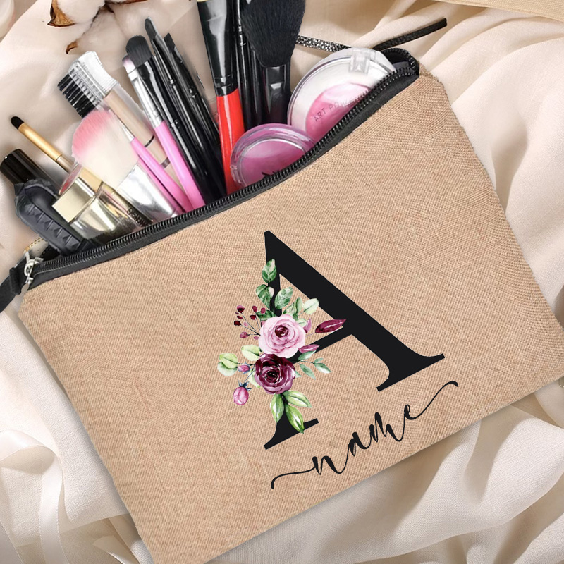 Linen Makeup Bag Customized Pe - Beauty Makeup Names review and price