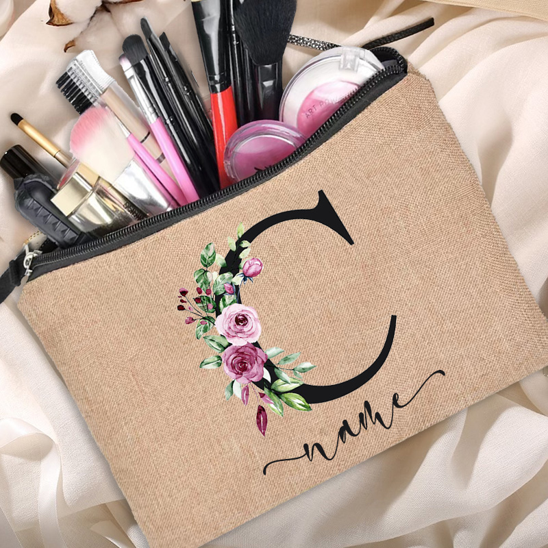 Linen Makeup Bag Customized Pe - Beauty Makeup Names review and price