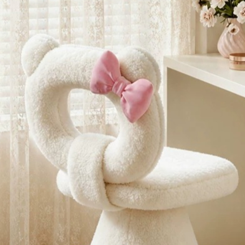Bow Dressing Vanity Stool Pink - Beauty In Makeup review and price