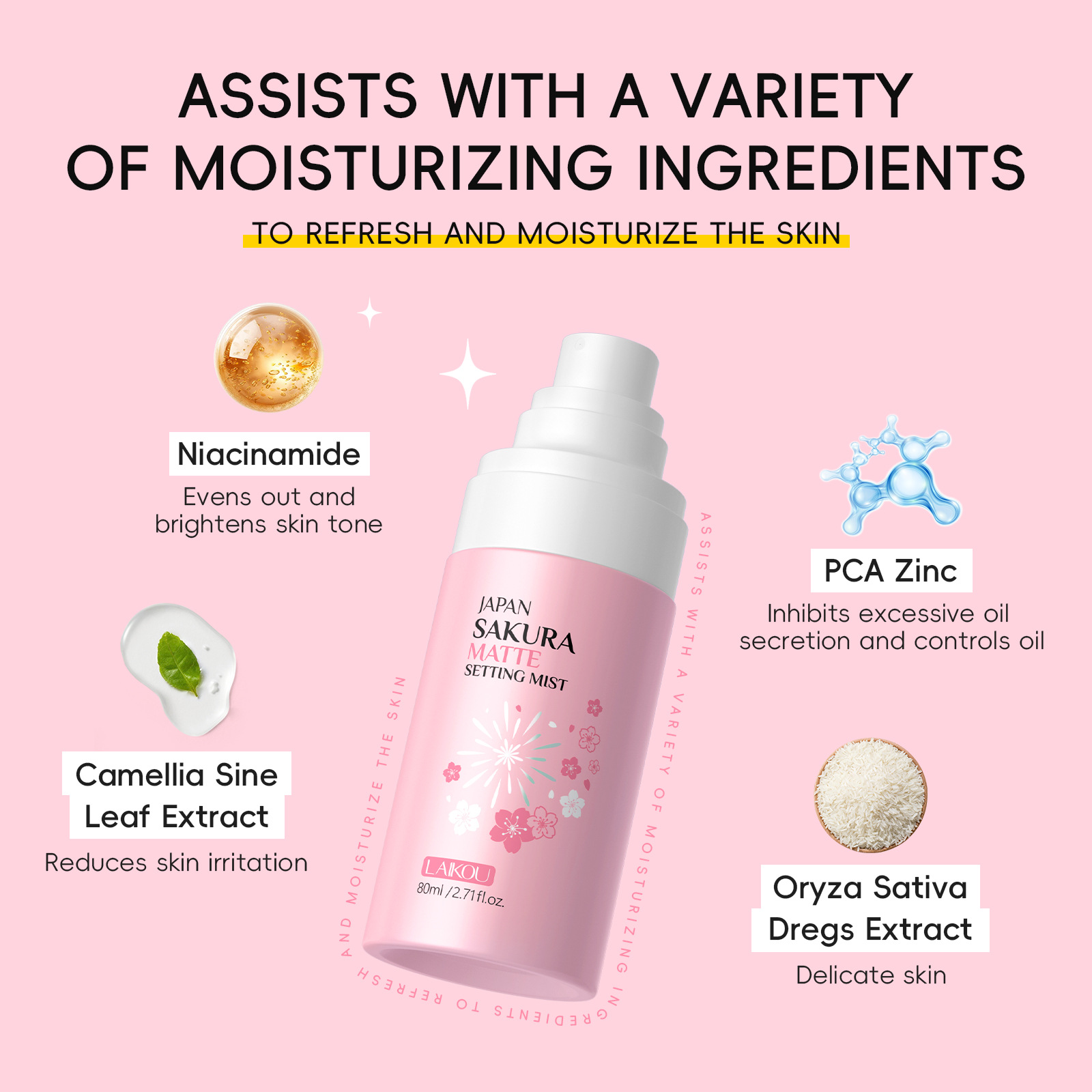 LAIKOU Sakura Matte Setting Mi - Makeup Fixing Mist review and price