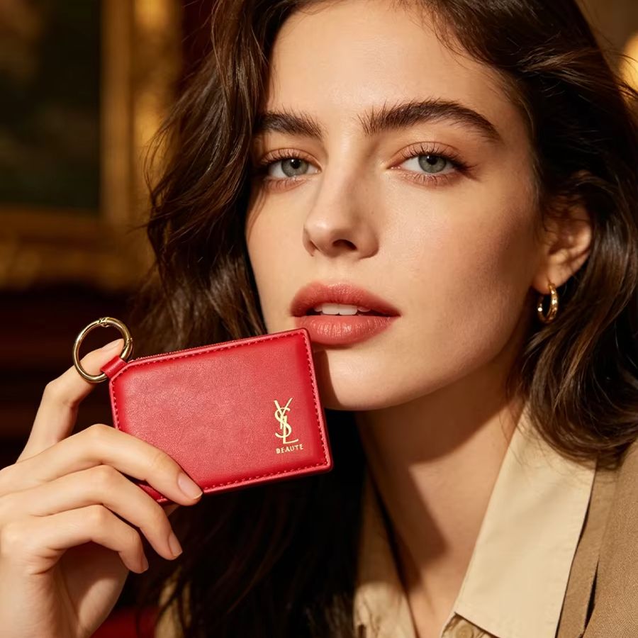 YSL Red Leather Square Mini Po - Ysl Beauty Makeup review and price