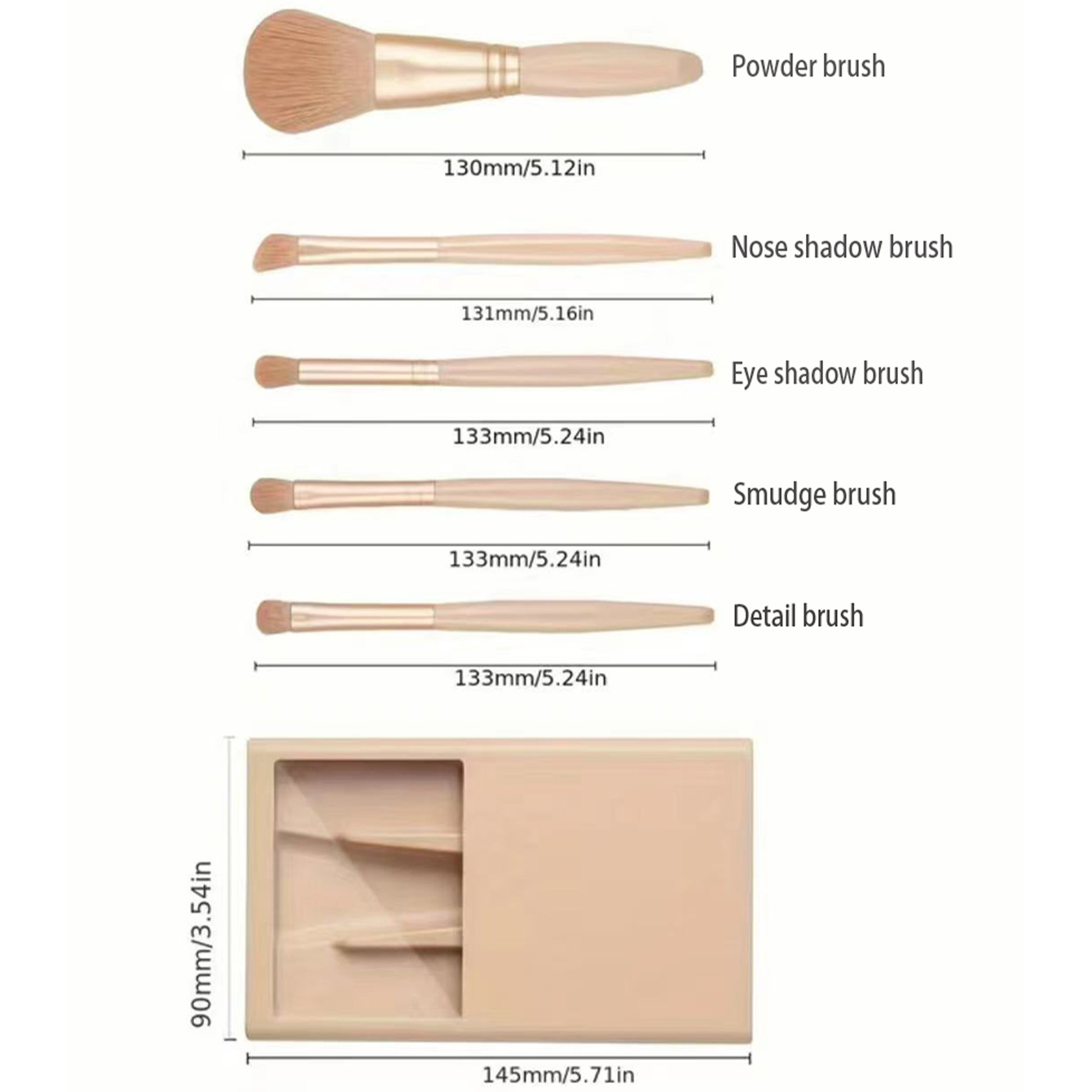 5pcs Cosmetic Brush Kit With M - Beauty Makeup Kit review and price