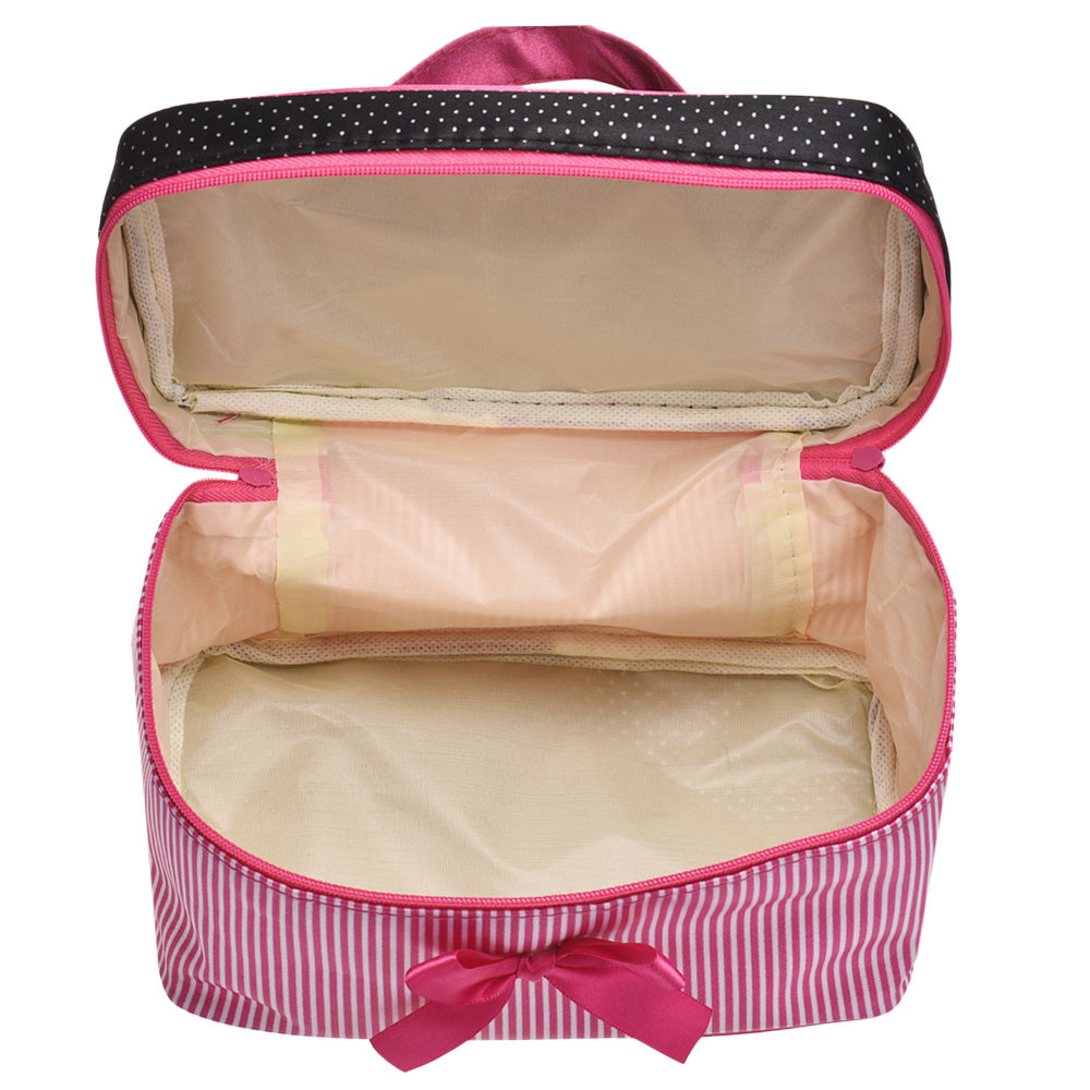 Women Travel Bow Stripe Make U - Ysl Beauty Makeup Bag review and price